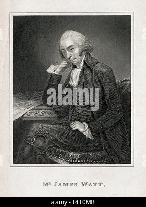 James Watt (1736-1819) portrait gravure après C. F. von Breda, 1792 Banque D'Images