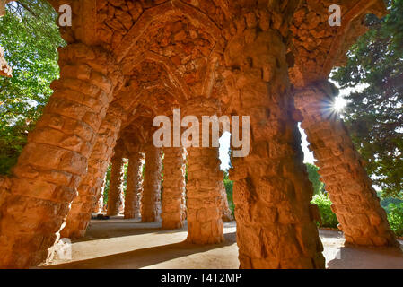 Le Parc Guell à Barcelone, Espagne Banque D'Images