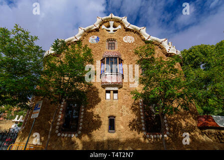 Le Parc Guell à Barcelone, Espagne Banque D'Images