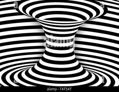 Lignes noir et blanc illusion d'optique. Abstract background vector spirale à rayures Illustration de Vecteur