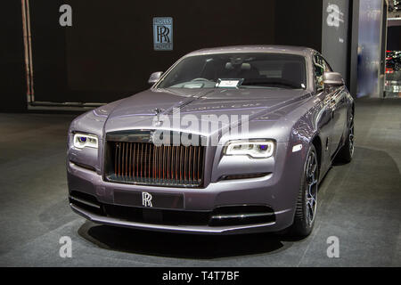 Nonthaburi, Thaïlande - 3 Avril, 2019 : Rolls Royce Ghost présenté en voiture de luxe Motor Show 2019 Banque D'Images