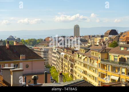 Cityscape sur Lausanne, Suisse, Europe Banque D'Images