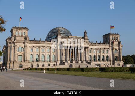 Le Parlement allemand, le Reichstag, quartier du gouvernement, Berlin, Germany, Europe Banque D'Images