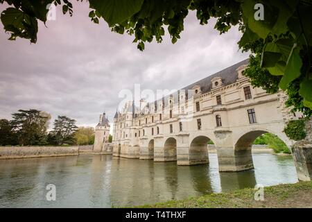 Arcadas del Puente de Diana, le château de Chenonceau, siglo XVI, Chenonceaux, Departamento de Indre y Loira,France,Europe de l'Ouest. Banque D'Images