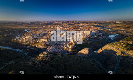 Vue aérienne de la ville de Toledo Espagne Banque D'Images