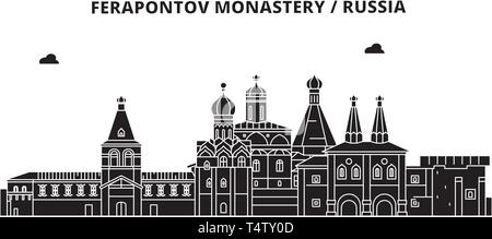 La Russie, Vologda, monastère de Ferapontov , skyline voyages vector illustration. Illustration de Vecteur