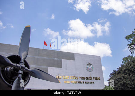 Ho Chi Minh Ville, Vietnam - 9 mars 2019 : Entrée Musée des débris de guerre à Ho Chi Minh Ville, ou Saigon, Vietnam. Banque D'Images