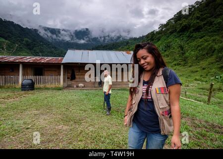 Proyecto de Energia Hidroelectrica Madre Selva, Sierra de Los Cuchumatanes, Quiche, República de Guatemala, Amérique centrale. Banque D'Images