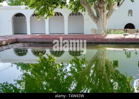 Iglesia de Jesús,. construida en el siglo XV, pueblo de Jesus, Ibiza, Baléares, Espagne. Banque D'Images