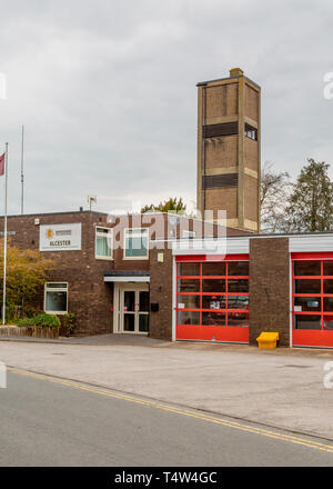 Alcester Fire Station sur Seggs Lane. Banque D'Images