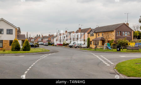 Street View de voie romaine, haut de Seggs Lane à Alcester, UK Banque D'Images