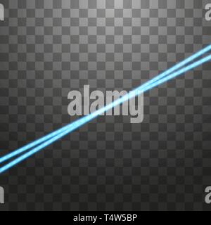 Abstract blue laser. Isolé sur fond noir transparent. Vector illustration Illustration de Vecteur