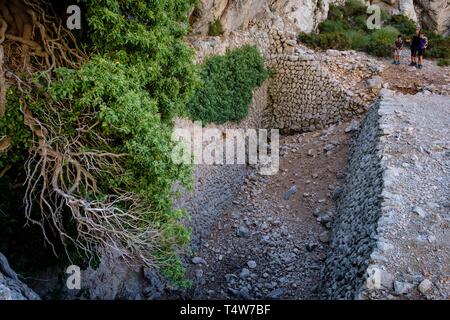 Le coma de n'Arbona, Casas de Nieve o cas de Neu, término municipal de Fornalutx, paraje natural de la Sierra de Tramuntana, à Majorque, îles Baléares, Espagne. Banque D'Images