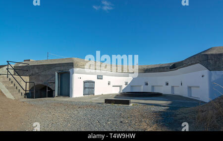 Le Canada, la Colombie-Britannique, Victoria, Fort Rodd Hill, Lieu historique national, construit fin des années 1890, batterie de tir Banque D'Images