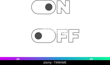 Sur le bouton de l'interrupteur de mode Off sliders. Passer d'une télévision moderne UX design élément du vecteur défini pour site web ou mobile app Illustration de Vecteur