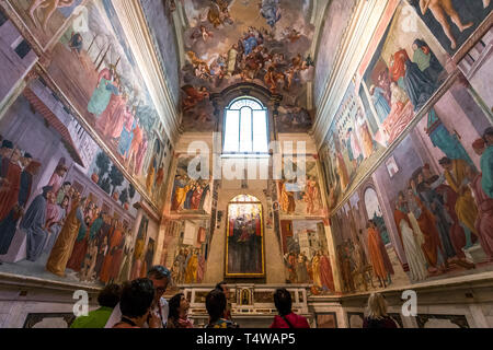 FLORENCE, ITALIE, 23 octobre 2015 : l'intérieur et les détails architecturaux de la chapelle Brancacci, 23 octobre 2015 à Florence, Italie Banque D'Images