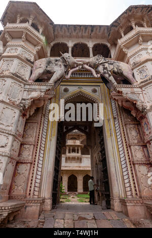 Garh Palace porte principale, Bundi, Rajasthan, Inde Banque D'Images