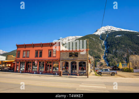 Quartier historique de Silverton à Colorado Banque D'Images