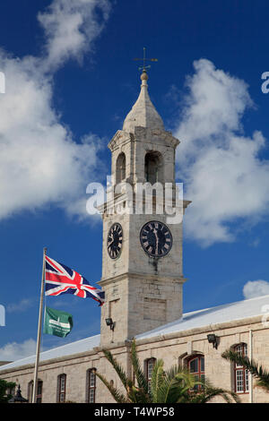 Les Bermudes, Sandys Parish, Royal Naval Dockyard, les tours d'horloge Banque D'Images