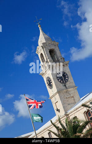 Les Bermudes, Sandys Parish, Royal Naval Dockyard, les tours d'horloge Banque D'Images