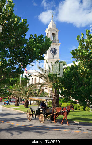 Les Bermudes, Sandys Parish, Royal Naval Dockyard, les tours d'horloge Banque D'Images