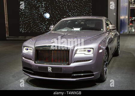 Nonthaburi, Thaïlande - 3 Avril, 2019 : Rolls Royce Ghost présenté en voiture de luxe Motor Show 2019 Banque D'Images