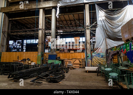 Installation industrielle Refshaleoen déserte, l'île, une partie de l'île d'Amager, est un ancien site industriel dans le port de Copenhague maintenant une zone urbaine fo Banque D'Images