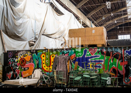 Installation industrielle Refshaleoen déserte, l'île, une partie de l'île d'Amager, est un ancien site industriel dans le port de Copenhague maintenant une zone urbaine fo Banque D'Images