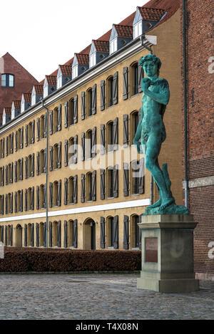 Réplique du David de Michel-Ange sur Langelinie, Promenade, Copenhague, Danemark Banque D'Images