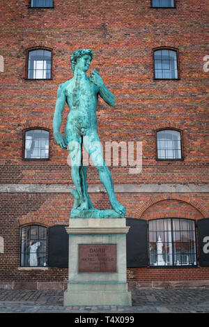 Réplique du David de Michel-Ange sur Langelinie, Promenade, Copenhague, Danemark Banque D'Images