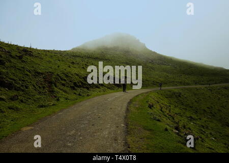 Une photo de ''el Camino de Santiago'' en un jour brumeux Banque D'Images