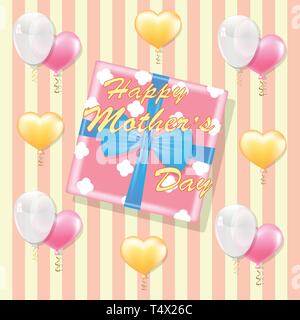 Heureuse fête des mères, carte de souhaits. vector illustration. Illustration de Vecteur