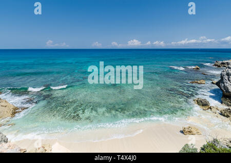 Plage rocheuse à Punta Sur Isla Mujeres, plage de Punta Sur, Isla Mujeres Banque D'Images