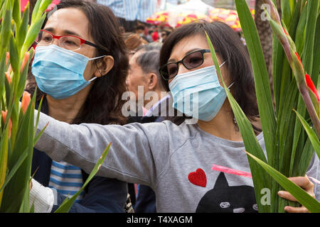 Des masques à l'occasion du Nouvel An lunaire, juste le parc Victoria, Hong Kong, SAR, Chine Banque D'Images