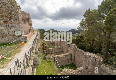 La Villa Jovis, Capri, La Residenza dell'imperatore Tiberio Giulio Cesare Augusto, Roma, scoperta da Amedeo Maiuri Banque D'Images