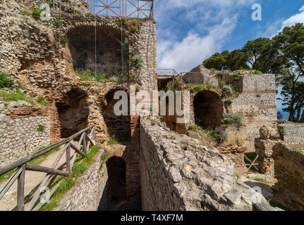 La Villa Jovis, Capri, La Residenza dell'imperatore Tiberio Giulio Cesare Augusto, Roma, scoperta da Amedeo Maiuri Banque D'Images