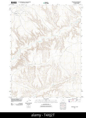 Carte TOPO USGS CO Colorado 20110613 Restauration TM Hiawatha Banque D'Images