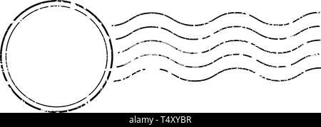 Empreinte d'un sceau d'annulation des timbres-poste. Illustration de Vecteur