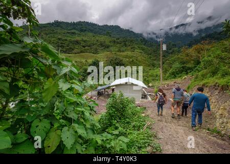 Proyecto de Energia Hidroelectrica Madre Selva, Sierra de Los Cuchumatanes, Quiche, República de Guatemala, Amérique centrale. Banque D'Images