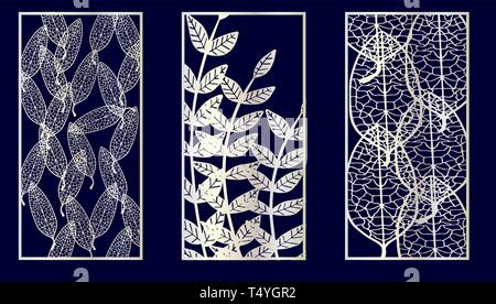 Ensemble de panneaux décoratifs Coupé au laser. Vector Illustration. Illustration de Vecteur