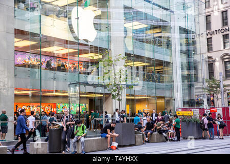 Magasin Apple Store de Sydney, navire amiral dans la George Street, Sydney, Australie Banque D'Images