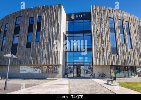 Centre culturel et de conférences Hof dans la ville d'Akureyri, capitale du Nord Islande Banque D'Images