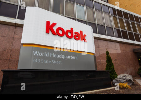 Rochester, USA. 19 avr, 2019. L'extérieur du bâtiment, au siège mondial de l'Eastman Kodak Company le 19 avril 2019 à Rochester, New York. crédit : S Banque D'Images