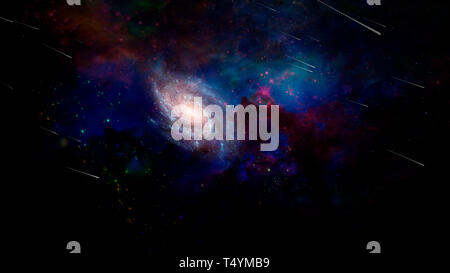 Vivid purple space, rendu 3D Banque D'Images