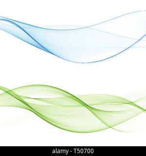 Une série de vagues bleu vert. Une idée moderne de conception. eps 10 Banque D'Images