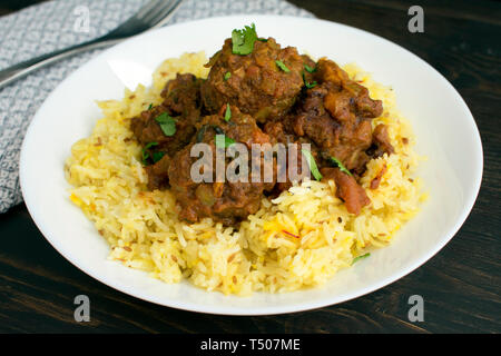 Koftas avec riz safrané Banque D'Images