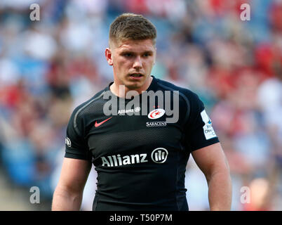 Coventry, Royaume-Uni. Apr 20, 2019. Owen Farrell des Saracens durant 2019 Heineken Champions Cup demi-finale entre sarrasins et de Munster Rugby au Ricoh Arena, Coventry le 20/04/2019. Action Crédit : Foto Sport/Alamy Live News Banque D'Images