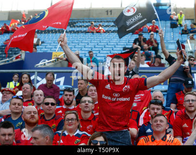 Coventry, Royaume-Uni. Apr 20, 2019. Au cours des fans de Munster 2019 Champions Heineken Cup demi-finale entre sarrasins et de Munster Rugby au Ricoh Arena, Coventry le 20/04/2019. Action Crédit : Foto Sport/Alamy Live News Banque D'Images