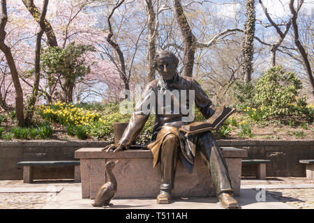 Hans Christian Anderson Statue est dans Central Park, New York City, USA Banque D'Images