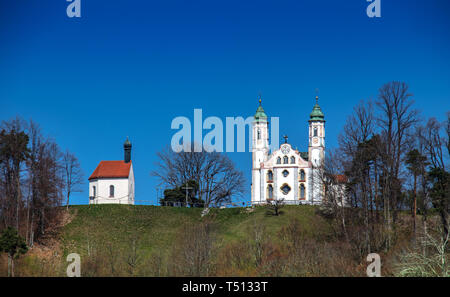 La ville bavaroise de Bad Tölz printemps pluvieux, ensoleillé Banque D'Images